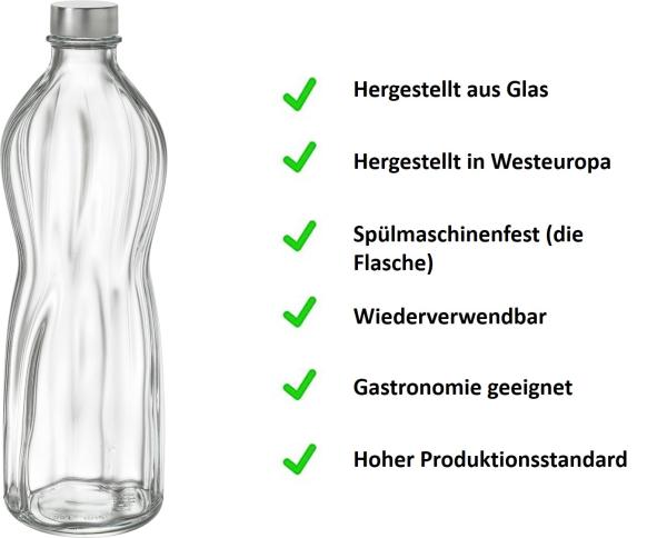 Wasserflaschen Aqua 1Liter - 2 Stück